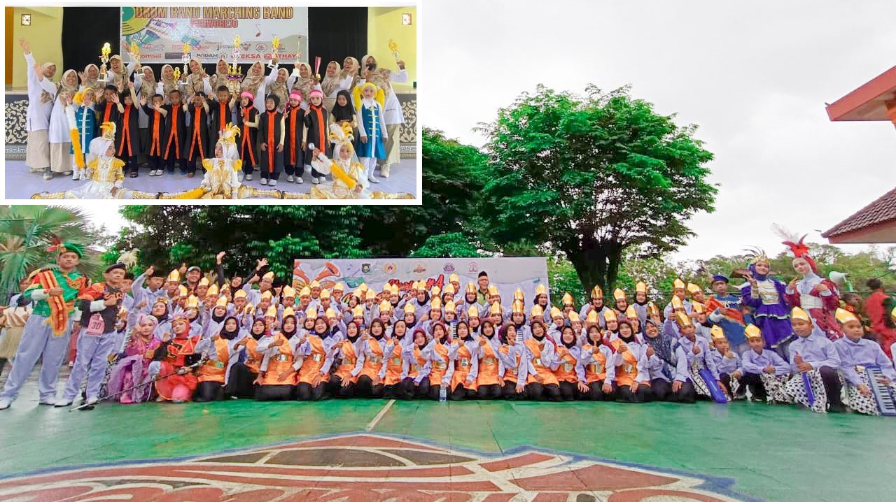 RA dan MI Unjuk Prestasi pada Kejurkab Drum Band